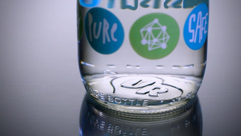 Glass Water Bottle (Peace), Made in USA, Reusable, Swing Lid, BPA-Free, 500 ml, Leak Proof, Dishwasher Safe