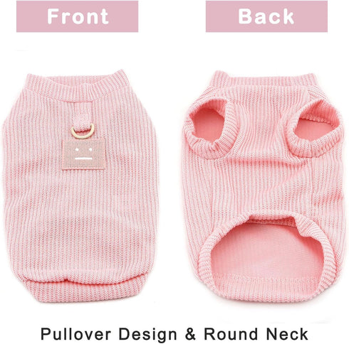 Zunea Dog Shirts for Small Dogs Girls, Summer Puppy Clothes T-Shirt with Leash Ring, Soft Breathable Sleeveless Basic