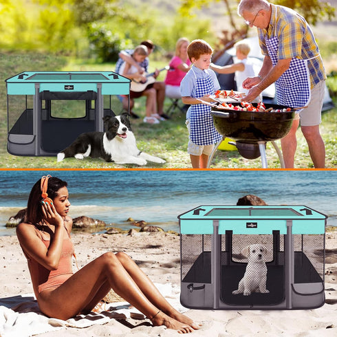 Paw Ballet Foldable Pet Kitten Playpen, Waterproof Portable Dog Cat Playpen Kennel Tent for Small Cat Dog, Retractable