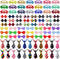 100 Pcs Adjustable Dog Ties Set with 50 Bow Ties, 25 Neckties, 25 Flower Ties for Medium Large Dog Grooming
