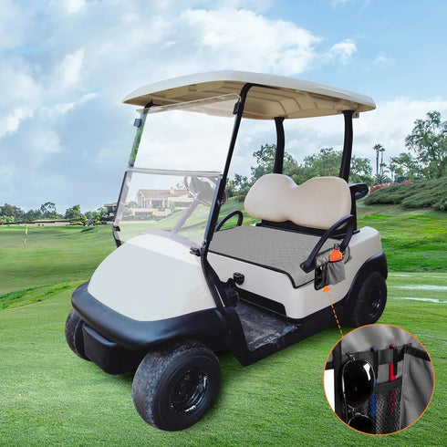 Golf Cart Seat Covers - Towel Blanket with 4 Side Pockets, Fits EZGO, Club Car, Yamaha, and More