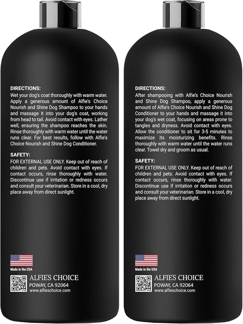 Set 16 oz ALFIE'S CHOICE Dog Shampoo and Conditioner | fl Each | Lavender & Rosemary with Biotin | for Itchy, Dry