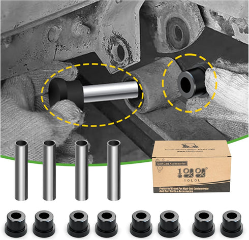 Golf Cart Rear Leaf Spring Bushings & Sleeves Kit for EZGO TXT/Medalist (94+) Gas/Electric, Club Car DS 1992-up