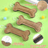 3 Pieces Leather Dog Toy - Bone Tug Toy with Strong Rope Handle for Aggressive Chewers, 6 Inch