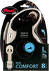 Flexi New Comfort Model Leash, Sturdy Strap, Adjustable Handle for Sizes M and L, 26 ft, Made in Germany, Black