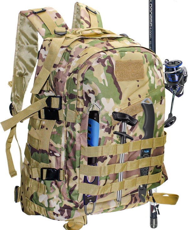 Outdoor Fishing Tackle Backpack, Shoulder Bag with Ample Storage Space for Fishing, Hiking, Camping Gear and Equipment