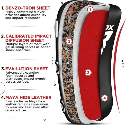 MMA, Elbow RDX Muay Thai Pad for Training, Curved Kickboxing kicking strike Shield, Coaching Kick Boxing, Martial Arts