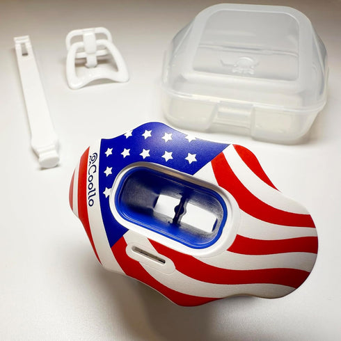 2-in-1 Football Mouth Guard Lip Guard Transformer Pacifier Football Sports Lip Protector for Adults & Youth USA Flag