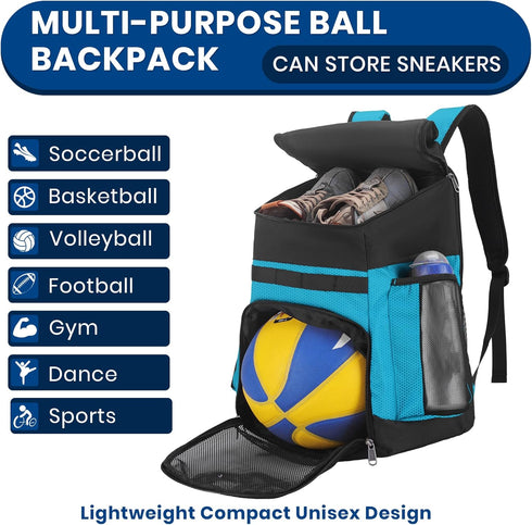 Backpack Hsmihair Basketball Large Sports Bag for Men&Youth,Gym Bag with Separate Ball & Shoes Compartment,Travel Bag