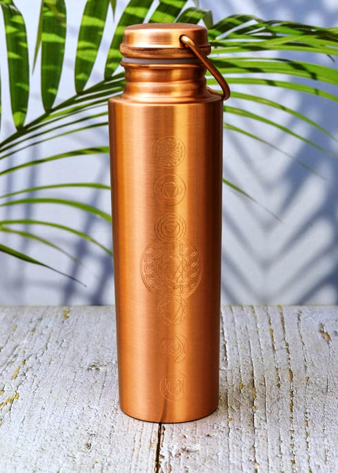 Pure Copper Water Bottles, Seamless Leak Proof Ayurvedic Copper Bottle (1000ml)