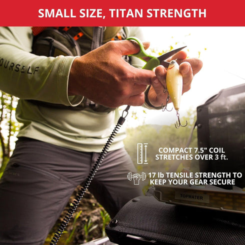 Guardian Micro Series Utility Leash - Split Ring Extends Over 3ft for Hiking, Fishing, Hunting, Climbing