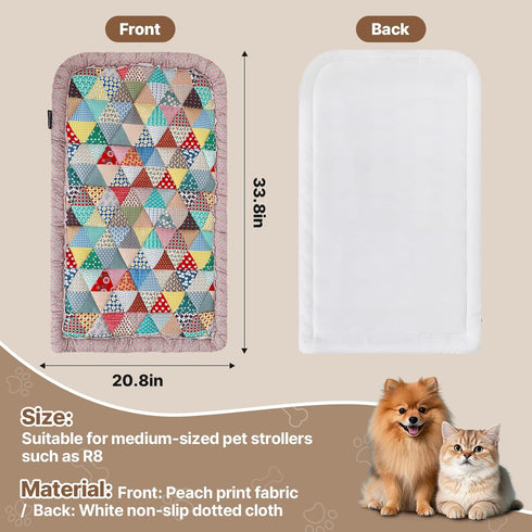 R8 Beberoad Large Pet Stroller Single-Sided Pad - Warm and Non-Slip Mat, Special Pet Stroller Seat Cushion, Comfortable