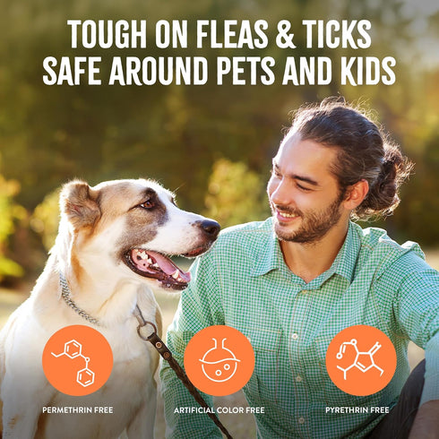 20oz TropiClean Max Strength Flea and Tick Shampoo Treatment for Dogs, Powerful & Natural Defense, Prevention for Large