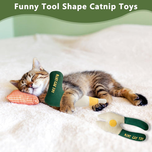 5 Pack Catnip Toys for Cats, Chew Resistant Cat Toys with Natural Catnip, Interactive Funny Shape Kitten Kicher, Soft
