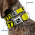 Buckle-Down Dog Collar, Wide Small, Caution Yellow/Black, 13-18"