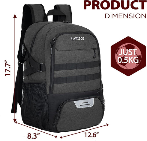 Large Youth Soccer Bag - Backpack & Bags for Basketball, Volleyball with Separate Cleat Shoe and Ball Compartment