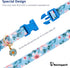 Cotton Dog Collar, Blue Flower Pattern for Boys and Girls, Adjustable for Small to Medium Breed Dogs (XS)