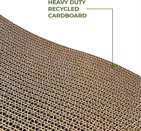 Best Pet Supplies Cat Scratcher, Wave Shaped Reversible Cardboard, Durable, Claw Safe, Natural Recycled Materials, Pack
