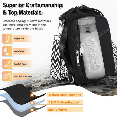 AGLOD Water Bottle Carrier with Strap - Essential Crossbody Bag for Active Lifestyles