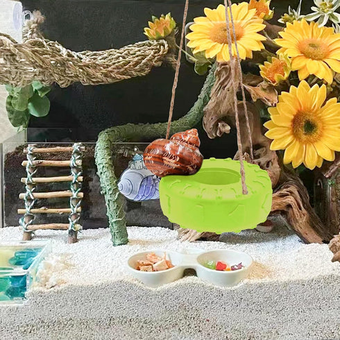 Neeenn 3.7 Inches Hermit Crab Tire Swing Toy, Hermit Crab Climbing Toy, Reptile Tank Aquarium Decoration Accessory