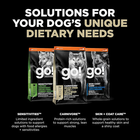 GO! SOLUTIONS Carnivore Grain Free Dog Food, 3.5 lb – Lamb + Wild Boar Recipe – Complete + Balanced Nutrition for All