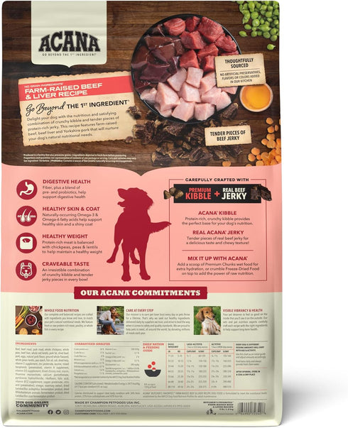 4lb ACANA Butchers Favorites Grain-Free Dry Dog Food Farm-Raised Beef & Liver Recipe Bag