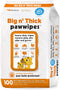Petkin Big N' Thick Paw Wipes for Dogs, 100 Large Wipes for Cleaning Dirty Paws After Walks, Orange Scent