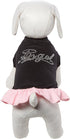 Pet Dog & Cat Dress Rhinestone, Angel Black W/Light Pink SM (3-6 lbs.)