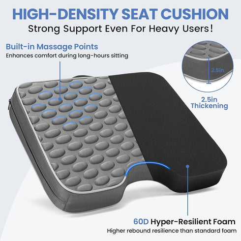 JDITVYHANO 2 Pack 2.5-Inch Stadium Seat Cushions - Portable Bleacher Cushions with Extra Thick High-Density Foam