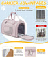 Soft Pet Carrier for Cats and Dogs, Airline Approved Travel Carrier for Pets Up to 20lbs, Collapsible Design (Pink)