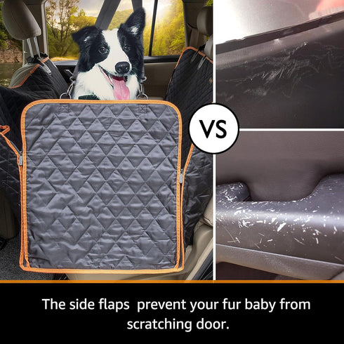 100% iBuddy Dog Car Seat Covers Waterproof, Dog Seat Cover with Side Flaps from Scratching, Pet Seat Cover for Back