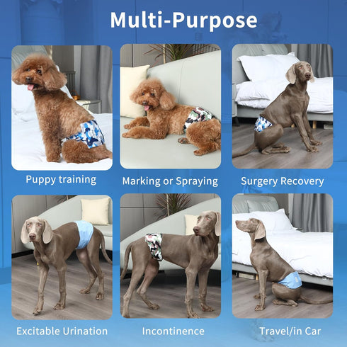 Diapers,5 Pack JoyDaog Reusable Dog Belly Bands for Male Dogs Premium Washable Dog Diapers Male Doggie Nappies Wrap,XXL