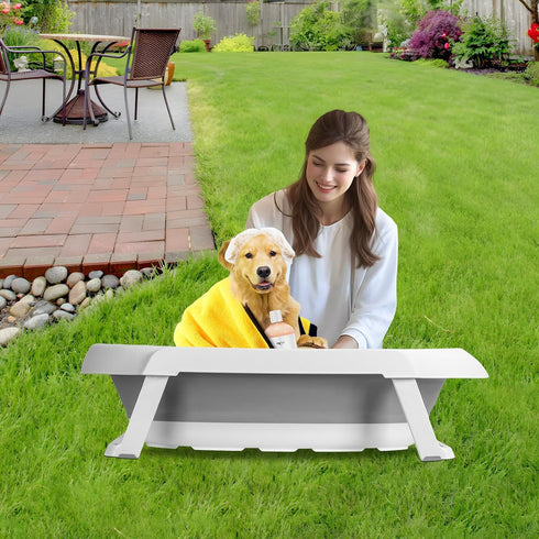 NEREIDS NET 2 1 in Dog Bath Tub Dog Washing Station for Bathing and Grooming, Elevated Collapsible Foldable Portable