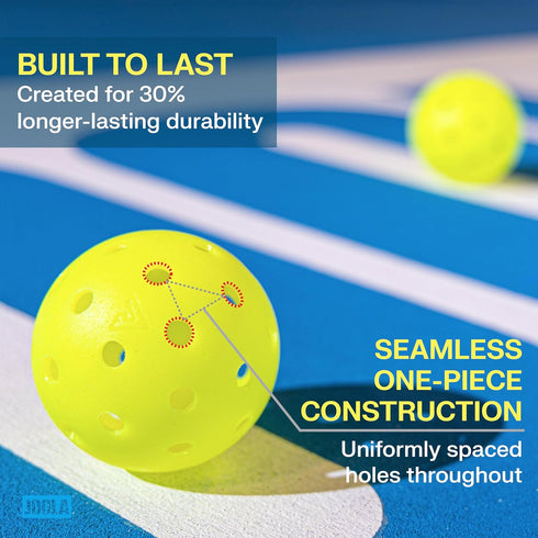 HC-40 3, 12, 40, 100 Pack JOOLA Hardcourt Pickleball Balls with Storage Tube - USAP Approved Balls for Tournament Play