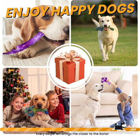 Dog Toys for Aggressive Chewers, 2 Pack Tough Chew Toys, Indestructible Beef Bacon Flavor for Large Dogs