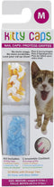 Kitty Caps Nail Caps for Cats, White with Orange & Clear with Blue Glitter, Medium (9-13 lbs), 40 Count