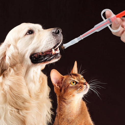 Nuanchu 4 Pieces Pet Pill Plunger Popper for Small Cats Dogs, Soft Tip Tablet Syringe Pusher for Feeding Accessories