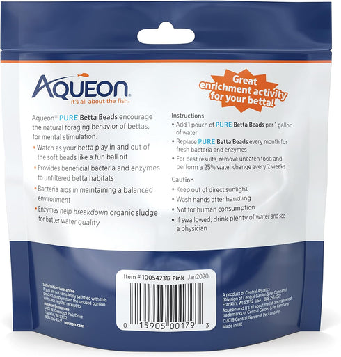 Aqueon Pure Betta Beads, Pink