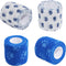 Pet Cohesive Bandage Wrap Tape, Self-Adhering Elasticity Gauze Rolls for Dogs, Cats, Horses, Birds (White and Blue)