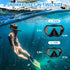 Qheng Set 180Panoramic Snorkeling Gear for Adults, Dry-Top Snorkel Scuba Diving mask, Wide View Professional Snorkeling