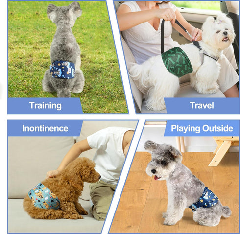 3Pcs, Reusable Dog Diapers Male Premium Washable Belly Bands for Male Dogs XLarge, High Absorbing Male Dog Wraps