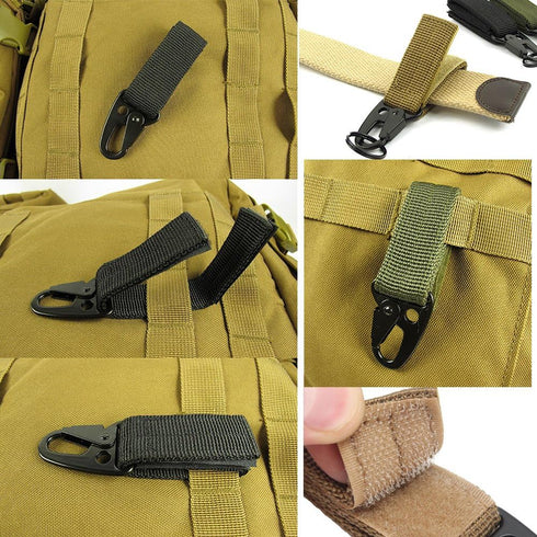 Key Holder for Duty Belt - Tactical Molle Webbing Buckle with Metal Carabiner Clip, Pack of 2