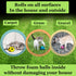Meric CoCoo 1.5-Inch Soft Foam Cat Soccer Balls, Bouncy & Lightweight, Interactive Indoor Play Toys for Kittens & Cats,
