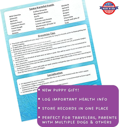 Puppy to Dog Health Folder (9X12 Inches) - Record Information & Store Important Documents - New Dog Gift for Pet Parents
