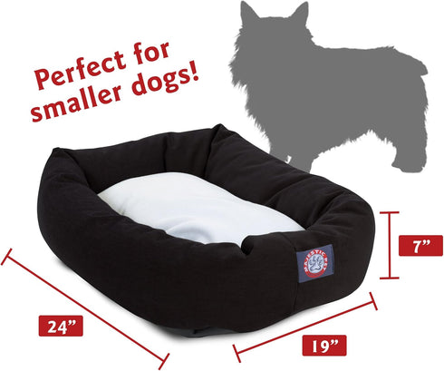 Majestic Pet 24 Inch Poly-Cotton Sherpa Calming Dog Bed, Washable Cozy Soft Round Bed with Spine Support