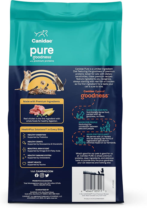 5 (Pack 2), CANIDAE Pure Limited Ingredients Premium Dry Cat Food Bundle, Chicken and Healthy Weight Tuna Recipes