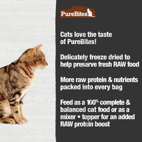 PureBites Turkey Freeze Dried Cat Food Topper, 24 Ingredients, Made in USA, 9.2oz
