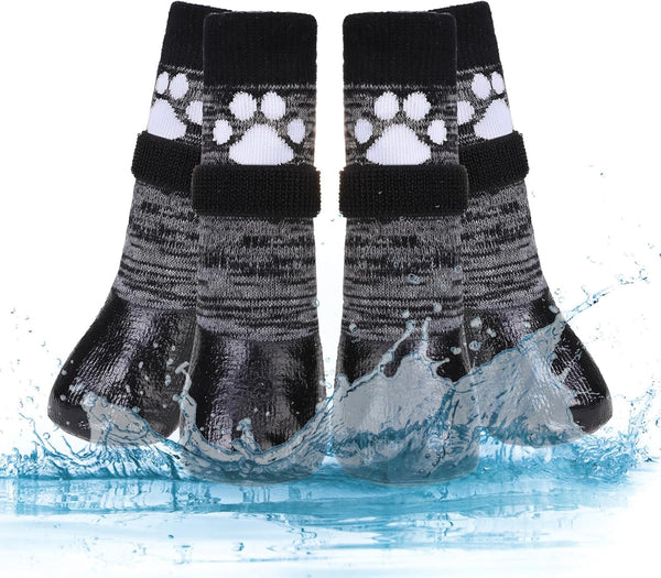 KOOLTAIL Non Slip Dog Socks - Waterproof Paw Protector for Small Medium Large Dogs, Traction Control, M