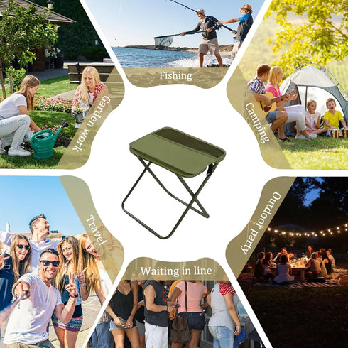 Backpack Collapsible Stool Folding Stool for Adults, Foldable Stool Portable Chair Heavy Duty Compact Travel Camping