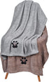 Dog Towels for Drying Dogs: Pack of 2 Super Absorbent Microfiber Bath Grooming Towels for Pets, Grey and Brown